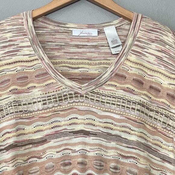 JH Collectibles Plus Size 1X Sweater Space Dye Retro Feminine Peplum Pastel - Picture 3 of 8